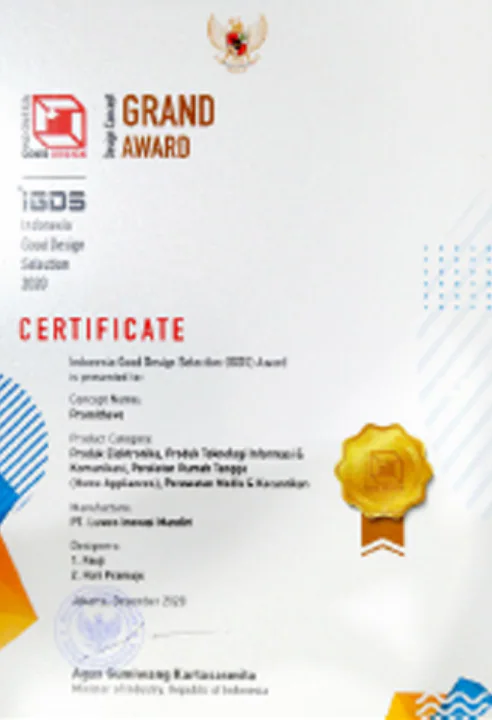 IGDS 2020 Grand Award certificate